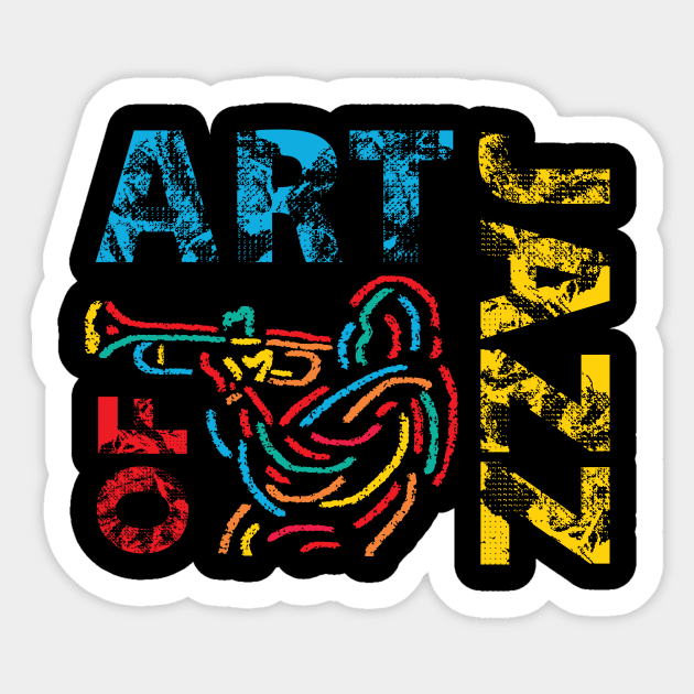 Art Of Jazz Trumpet Player Sticker by jazzworldquest